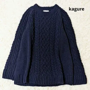카구레 페루 니트 아란 패턴 스웨터 두꺼운 원단 네이비 프리 사이즈