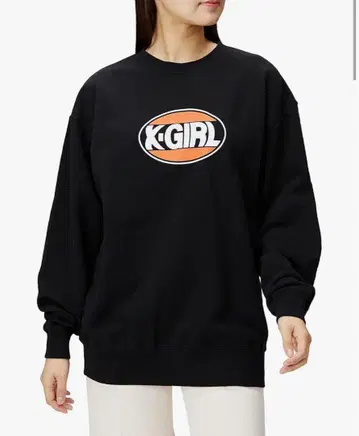X-girl 블랙 맨투맨
