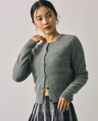 BABYLONE 울 크루넥 숏 가디건