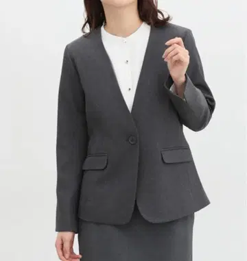[ 새상품급 ] 허니즈 그라시아 노카라 자켓 S 그레이