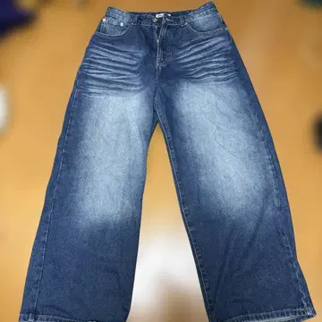 슈퍼 와이드 배기 데님 구제 의류