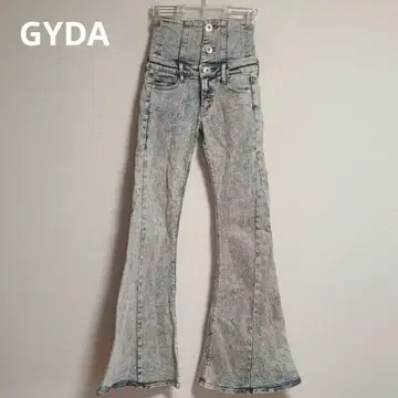 GYDA 제이다 케미컬 워시 스트레치 플레어 데님 팬츠 XS