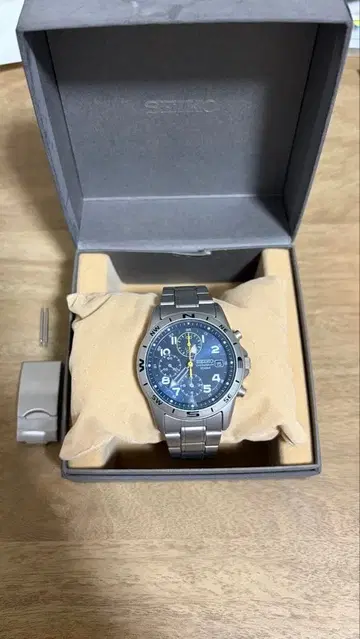 SEIKO 스테인리스 스틸 시계 파랑 정크제품