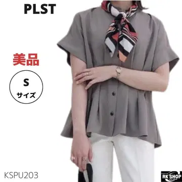 새상품급 PLST 플라스테 턱 블라우스 트리아세 허리 S