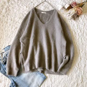 [ 새상품급 ] plage 플라주 fur v넥 니트 퍼 니트