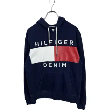 타미힐피거 네이비 풀오버 후드티 맨투맨
