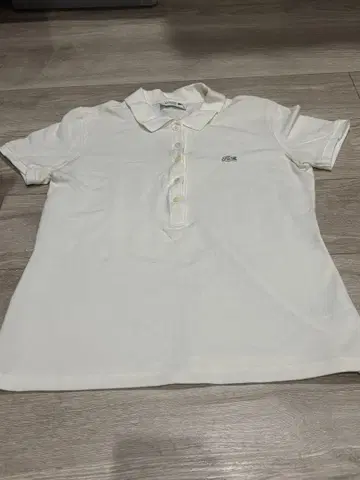 LACOSTE 슬림핏 화이트 피케 셔츠