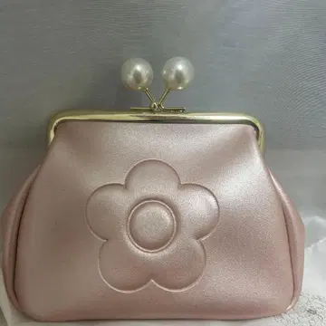 MARY QUANT 플라워 엠보싱 파우치 핑크