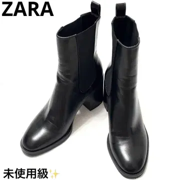미사용급 자라 ZARA 사이드 고어 부츠 블랙 23.5cm 첼시