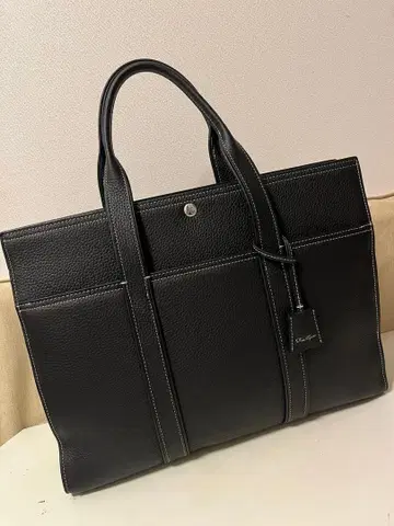 블랙 가죽 토트백