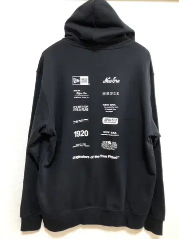 미사용 NEW ERA 신상 블랙 후드티 백 프린트 사이즈 XXLARGE