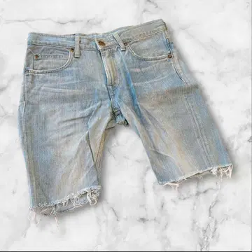 리 에드윈 데님 하프 팬츠 블루 면 100% 28인치 남성용