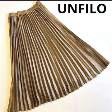 UNFILO 2024 워셔블 친츠 플리츠 스커트 모카 M