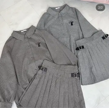 에블린 체크 셔츠 셋업