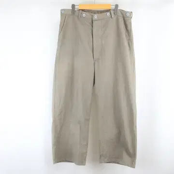 40s VINTAGE 스웨덴군 M-39 신치 벨트 와이드 팬츠