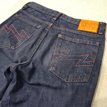 W.&L.T. 월트 힙 포켓 번개 스티치 데님 청바지 W&LT