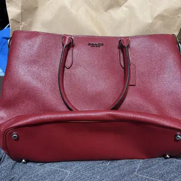 와인 레드 심플 토트백