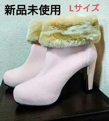 퍼 달린 핑크 부츠 높은 힐