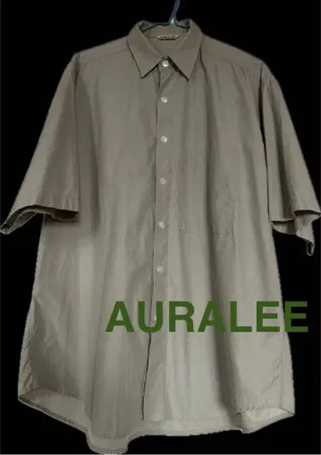 AURALEE 오버 사이즈 핏 반팔 버튼업 셔츠 라이트 카키