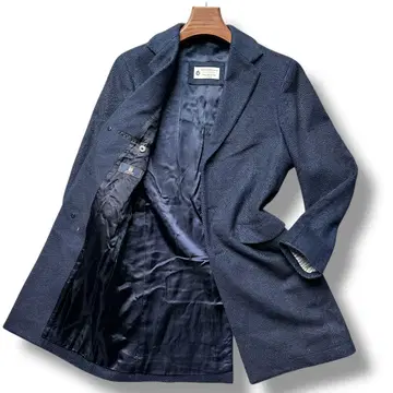 캐시미어 혼방 투모로우랜드 필그림 콜롬보 체스터 코트 헤링본