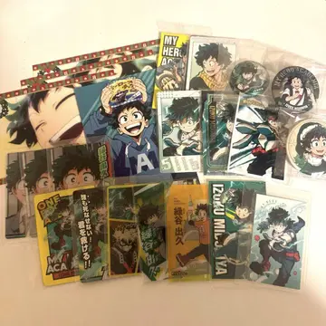 나의 히어로 아카데미아 미도리야 이즈쿠 굿즈 묶음 판매 카드 캔뱃지 엽서