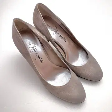 새상품급 카네마츠 스웨이드 펌프스 핑크 그레이지 더스티 컬러 22cm