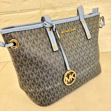 MICHAEL KORS 로고 토트백 네이비 라이트 블루 B4