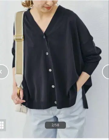 새상품급 Spick & Span 실키 아크릴 오버 사이즈 가디건