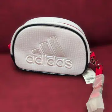 [택 포함 미사용 새상품] adidas 라운드형 파우치 화이트/레드