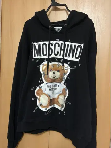 MOSCHINO 테디베어 후드티 블랙