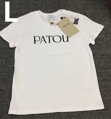 인기 PATOU 파투 로고 프린트 티셔츠 화이트 L 사이즈