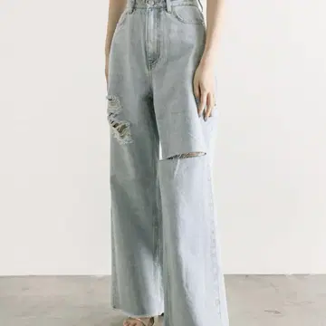 mysuic 크러쉬 와이드 데님 블루