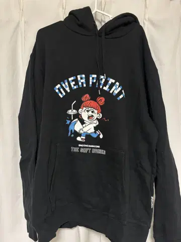 OVER PRINT 블랙 후드티 US XL