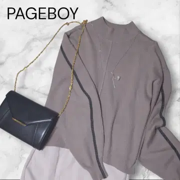 PAGEBOY 페이지 보이 하이 게이지 라메 라인 풀오버 스웨터 니트