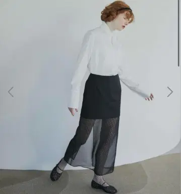 르 쉘 블루 Sheer-Blend Pencil Skirt 34