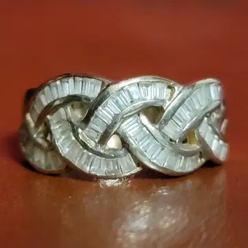 은반지 빈티지 실버 925 지르코니아? 다이아? 화이트 스톤