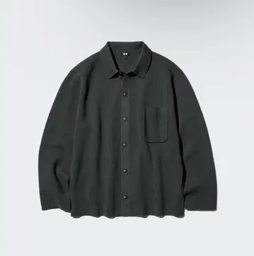 UNIQLO 밀라노 리브 셔츠 가디건 올리브
