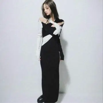 melt the lady flower knit bicolor dress