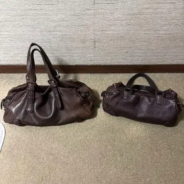 genten 겐텐 브라운 가죽 핸드백 세트
