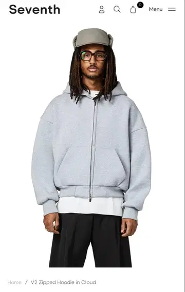Seventh V2 Zipped Hoodie in Cloud M