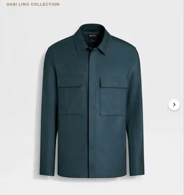 ZEGNA 제냐 OASI LINO 오버 셔츠 다크 틸 블루