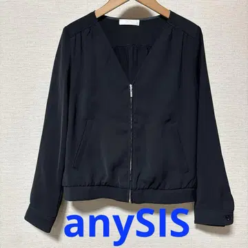 anySIS 노카라 자켓 블루종 /블랙/사이즈2
