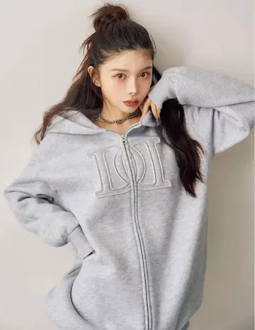 Darich 다리치 아플리케 DD 로고 후드티 GRY 그레이