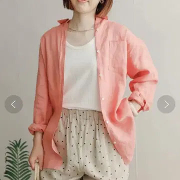어반 리서치 도어스 린넨 와이드 셔츠 핑크
