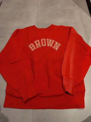 80s Champion BROWN 리버스 위브 USA제 빨간색 맨투맨