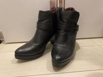 요스케 YOSUKE 블랙 가죽 숏부츠 24.0