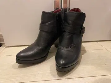 요스케 YOSUKE 블랙 가죽 숏부츠 24.0