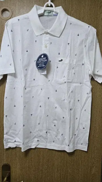 SNOW COTTON 화이트 피케 셔츠 L 사이즈