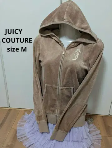 쥬시 꾸뛰르 후드티 M 벨로아 베이지 Y2K