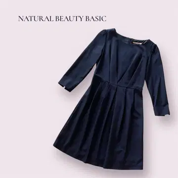 NATURAL BEAUTY BASIC 네이비 롱 원피스 S